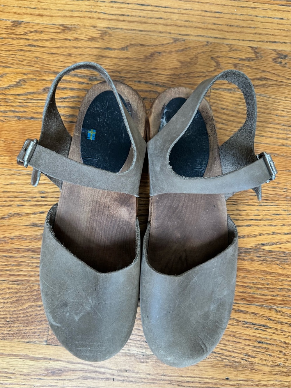 Lotta From Stockholm Taupe Suede Slingback Clogs